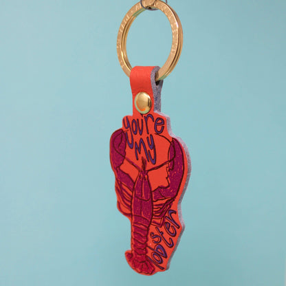 You're My Lobster Key Fob: Pale Blue