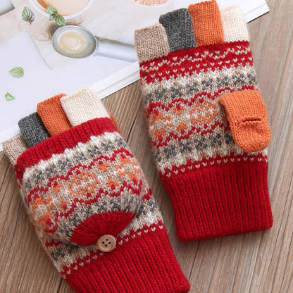 Women's Fingerless Woolen Gloves - No.2