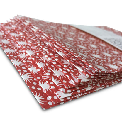 Packet of 10 Patterned Envelopes - Animalcules Crimson