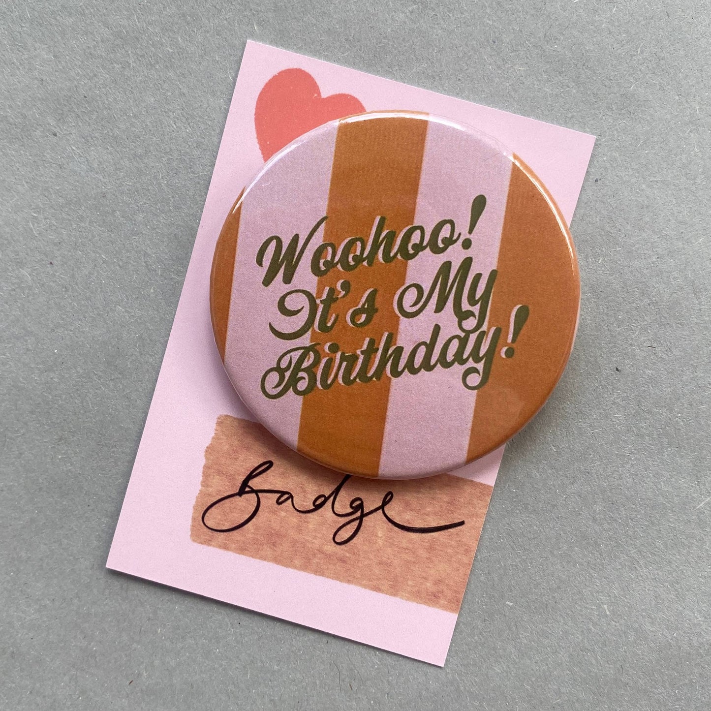 The Birthday Boy - Seaside Stripe Birthday Badge for Grown Ups