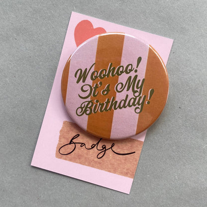 The Birthday Boy - Seaside Stripe Birthday Badge for Grown Ups