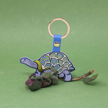 'Easy Going' Tortoise Key Fob: Cornflower