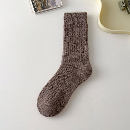 Wool & Cashmere Blend Warm Socks - Dark Brown