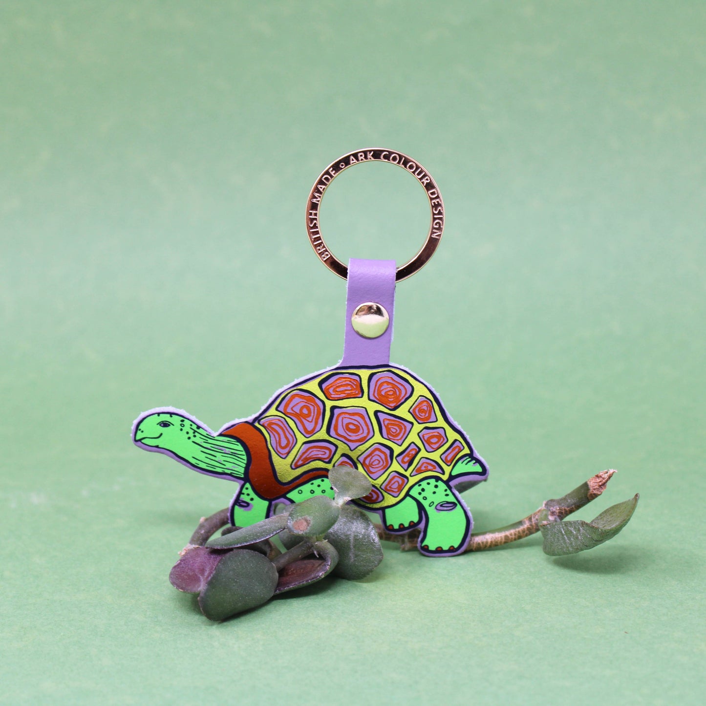 'Easy Going' Tortoise Key Fob: Cornflower