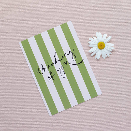 'Thinking of You' Deckchair Stripe Postcard