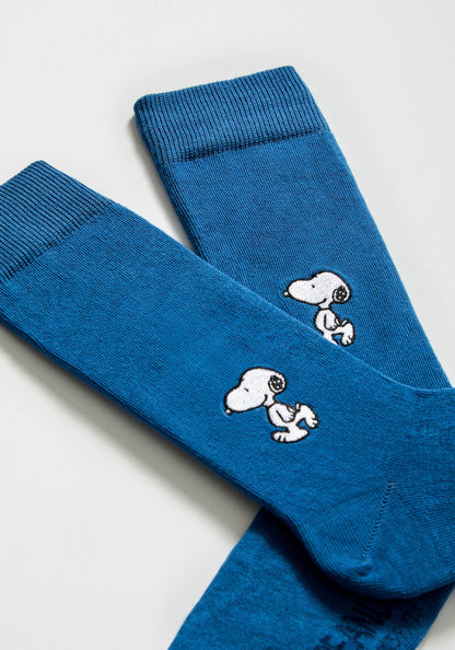 BeSnoopy Embroidered - 100% Organic Cotton Socks: Blue / 41/46