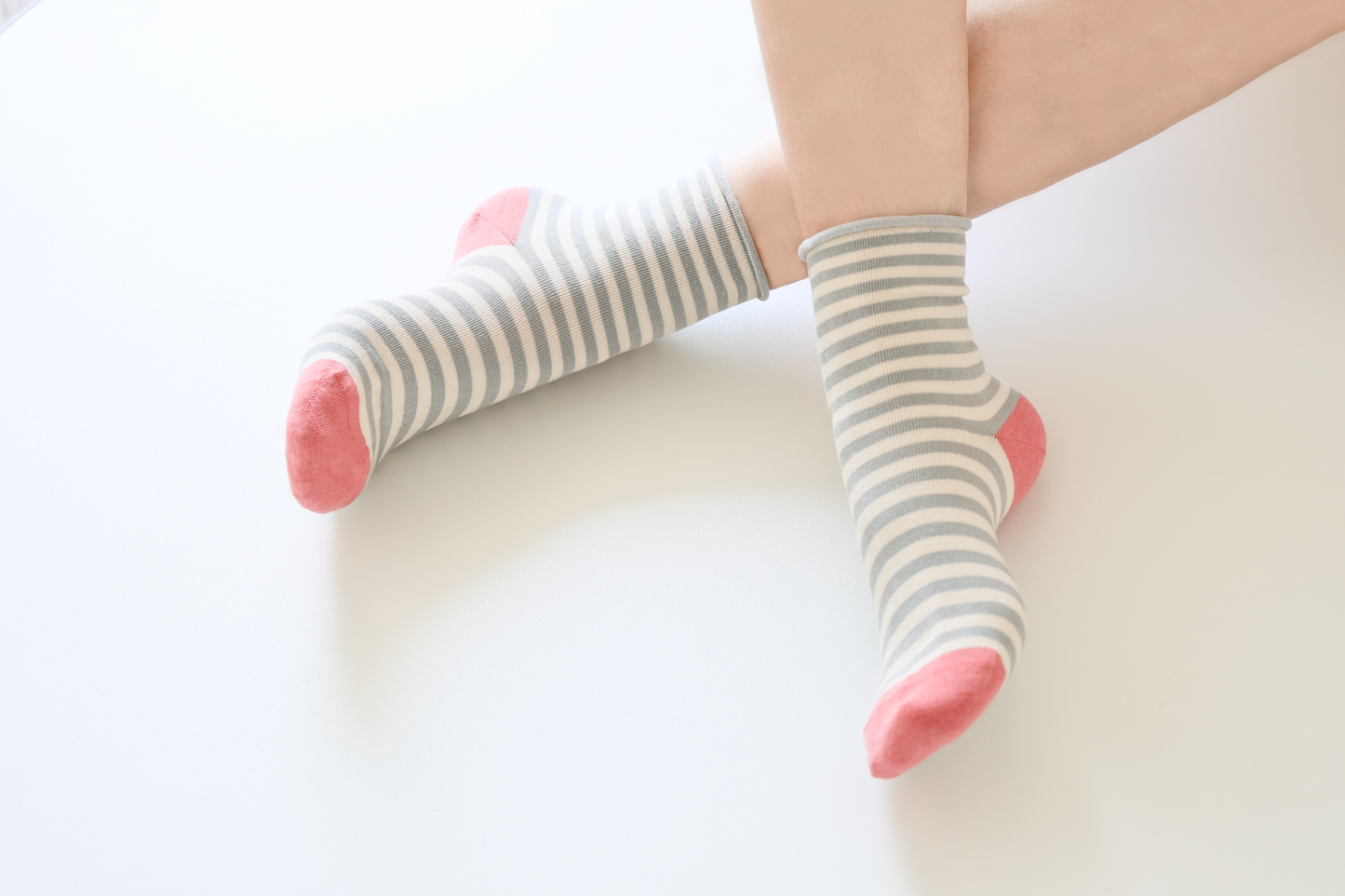 Women's Mulberry Silk Socks - Soft, Breathable Striped Socks: Blue