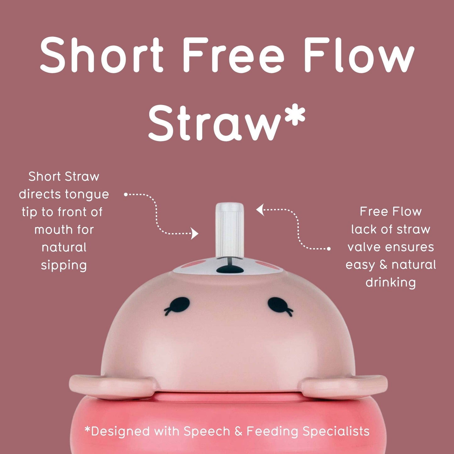 Tippy Up Sippy Cup (Series 3), with Weighted Straw (Valve Free), Betsy Bear, 200ml