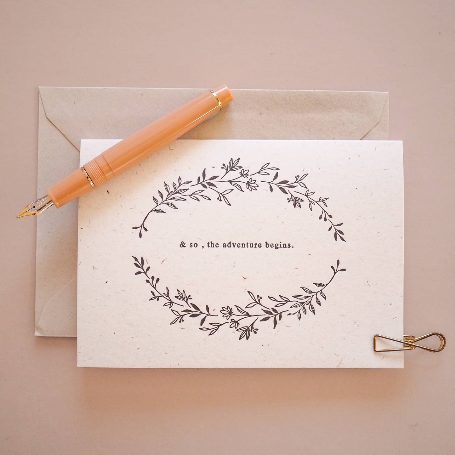 & so the adventure begins letterpress card
