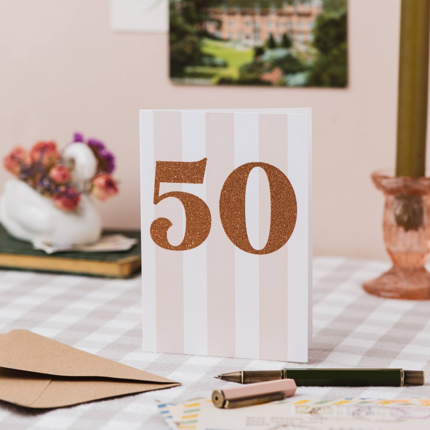 Age 50 Glitter 50th Birthday Card: Naked