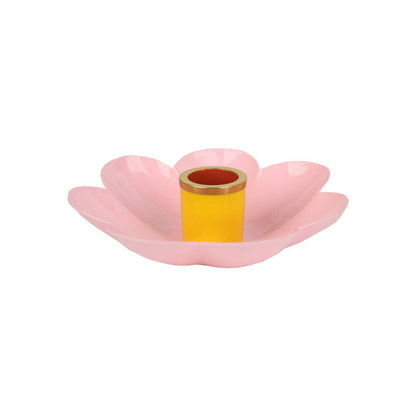 Coloured Enamel Flower Shaped Candle Holders | Summer Decor |