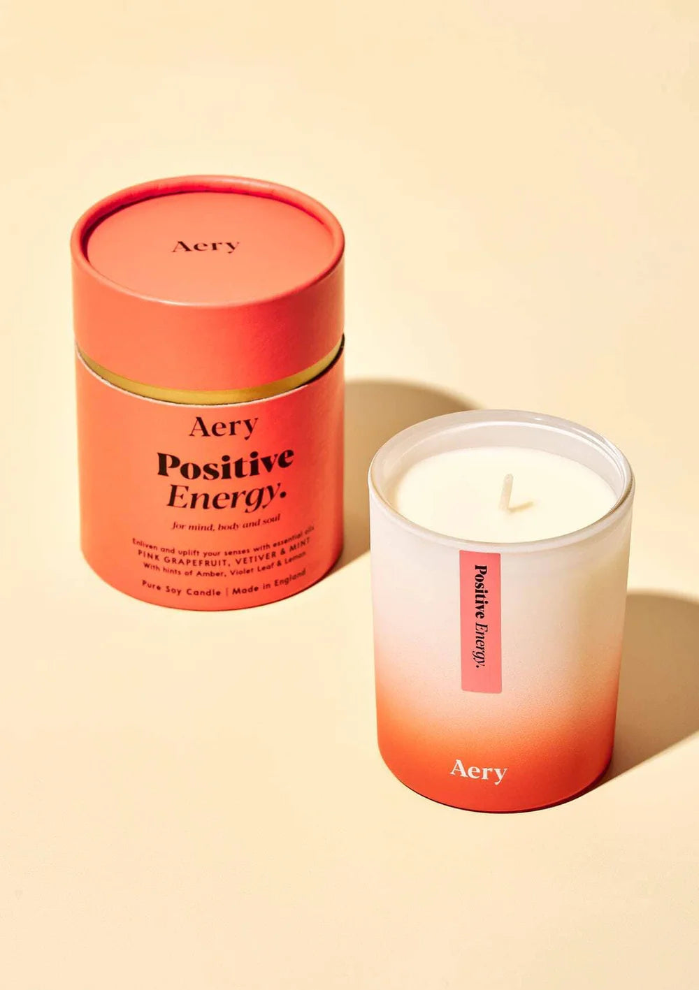 Positive Energy Scented Candle - Pink Grapefruit, Vetiver and Mint