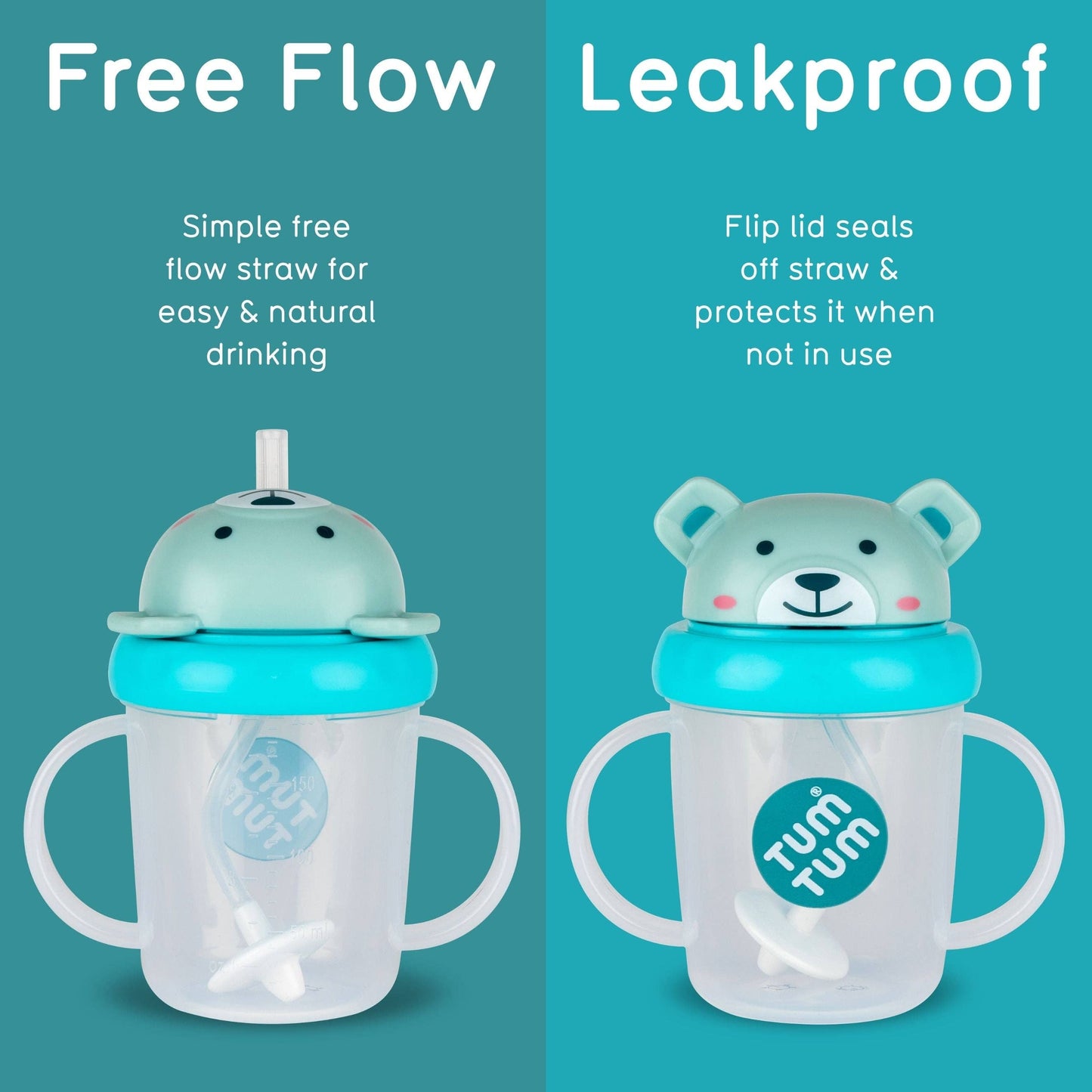 Tippy Up Sippy Cup (Series 3), with Weighted Straw (Valve Free), Boris Bear, 200ml