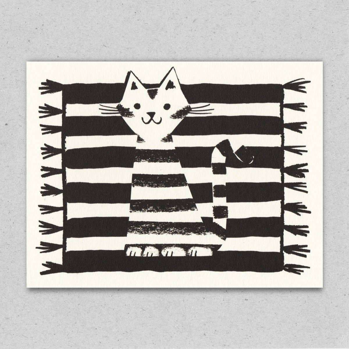 Kilim Cat Everyday Greeting Card, 100% Post-Consumer Waste