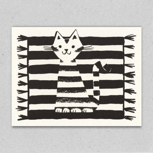 Kilim Cat Everyday Greeting Card, 100% Post-Consumer Waste