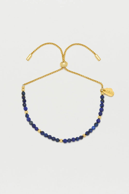 Lapis Lazuli Beaded Amelia Bracelet - Gold Plated