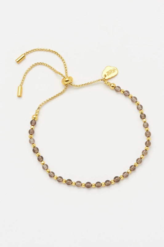 Amelia Smoky Quartz Bracelet - Gold Plated