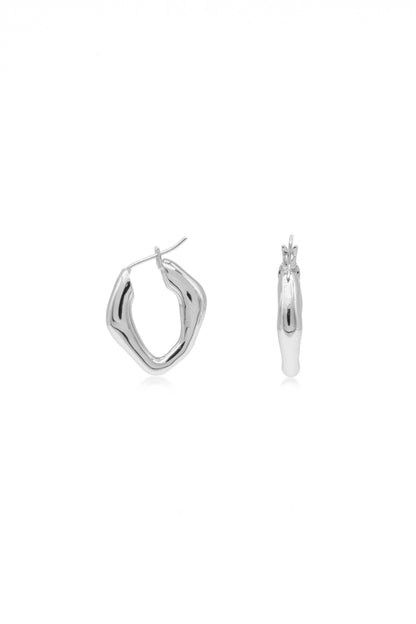 White Gold Signature Hoop Earring - Liv