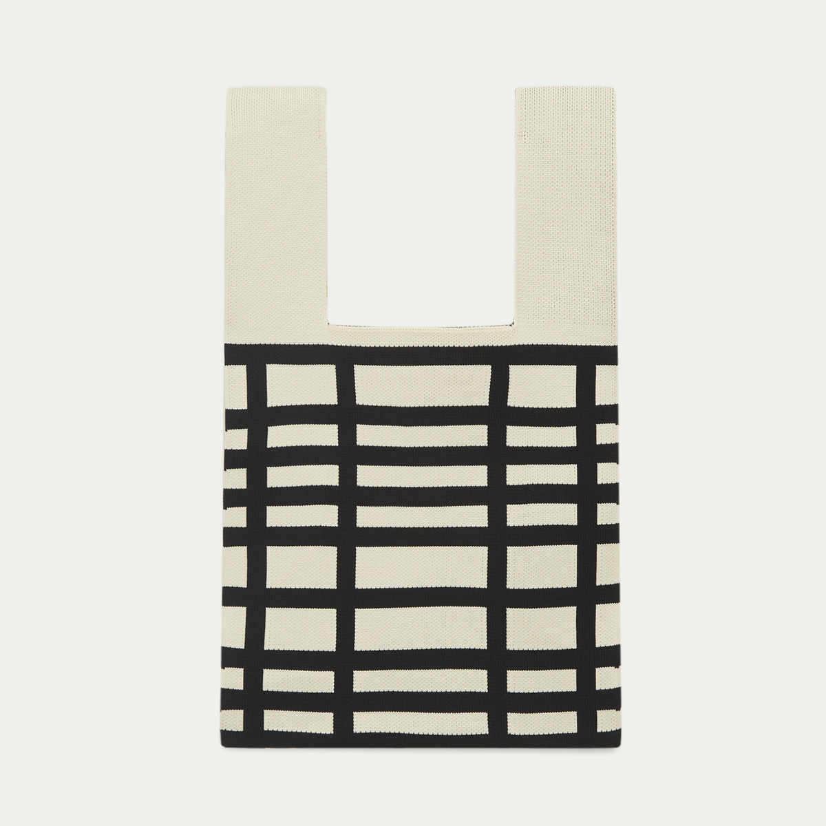 Graphic Grid Knitted Bag - Small