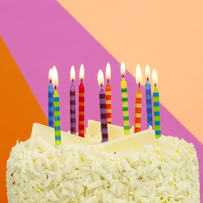 Striped Birthday Candles | 24 Pack |