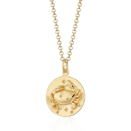 Gold Cancer Zodiac Necklace