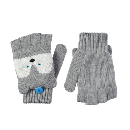 Husky Dog Knitted Gloves - 3-6 Years