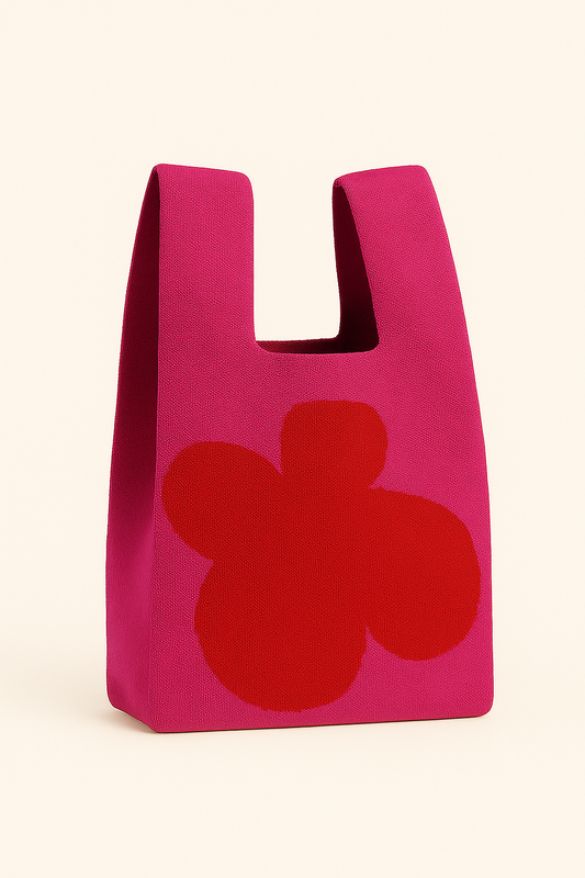 Pop Petal Collection Knitted Bag - Red - Medium