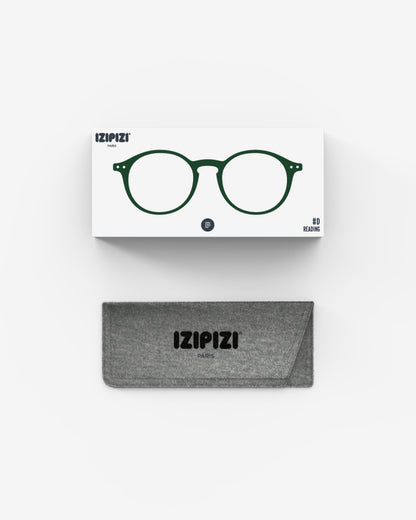 Unisex Reading Glasses - Style D - Kaki Green +1.5