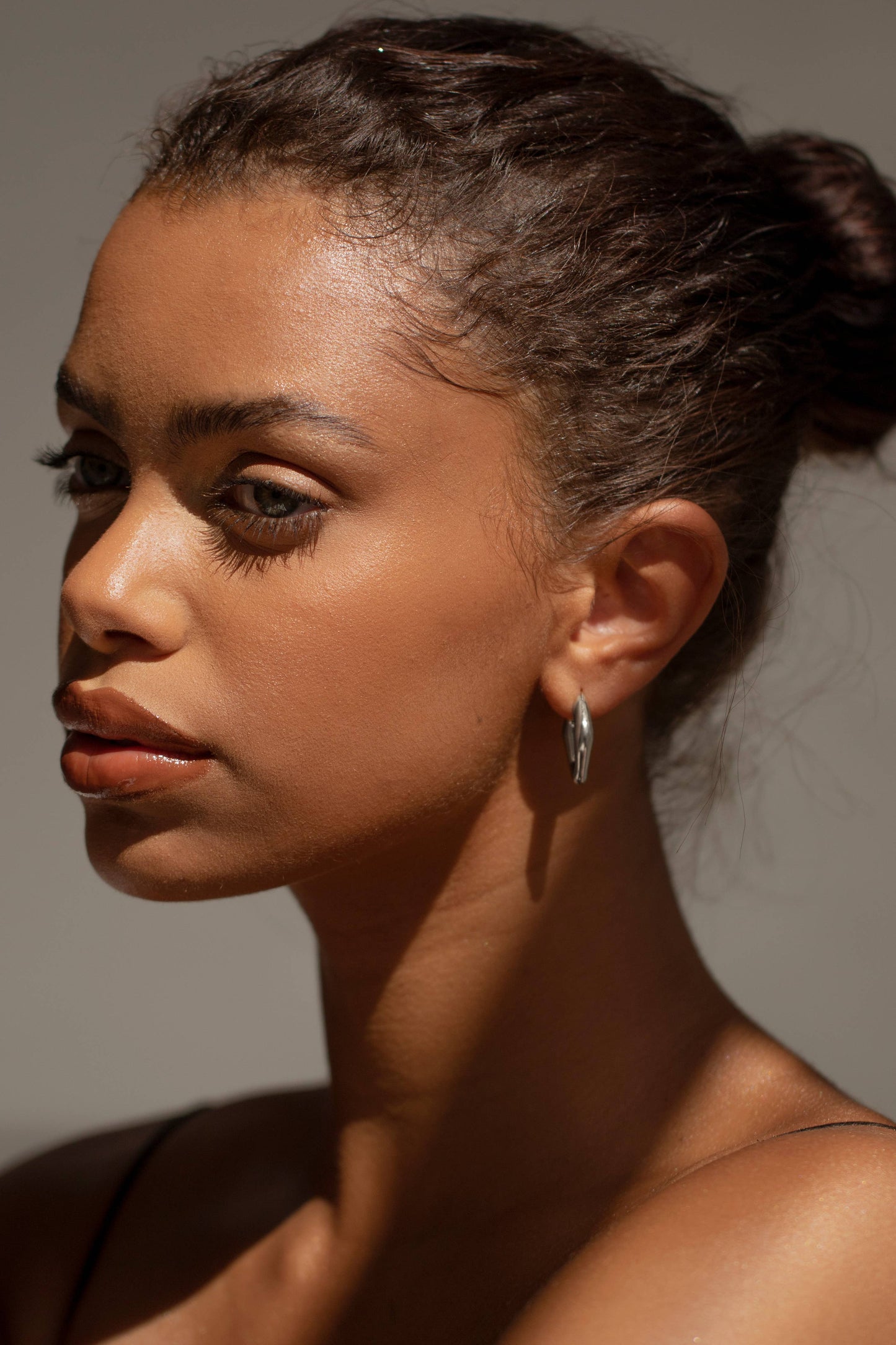 White Gold Signature Hoop Earring - Liv