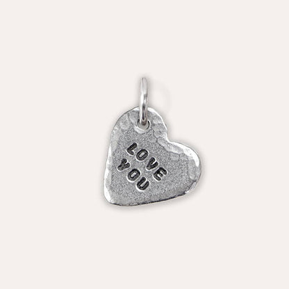'Love You' Heart Keyring Charm