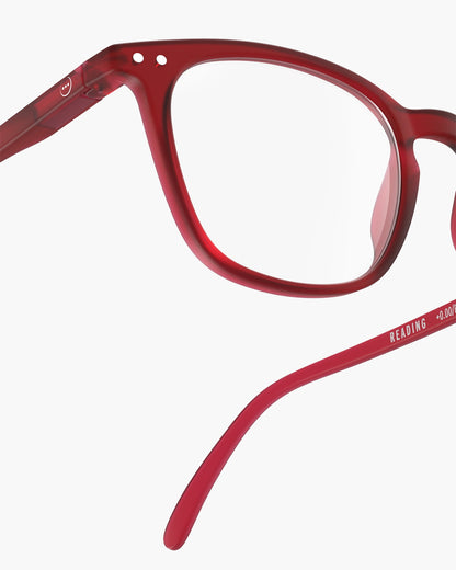 Unisex Reading Glasses - Style E - Cherry Red +2
