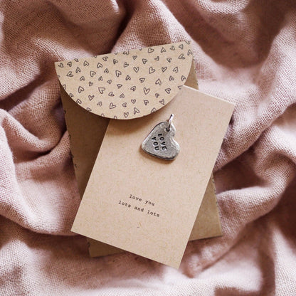 'Love You' Heart Keyring Charm