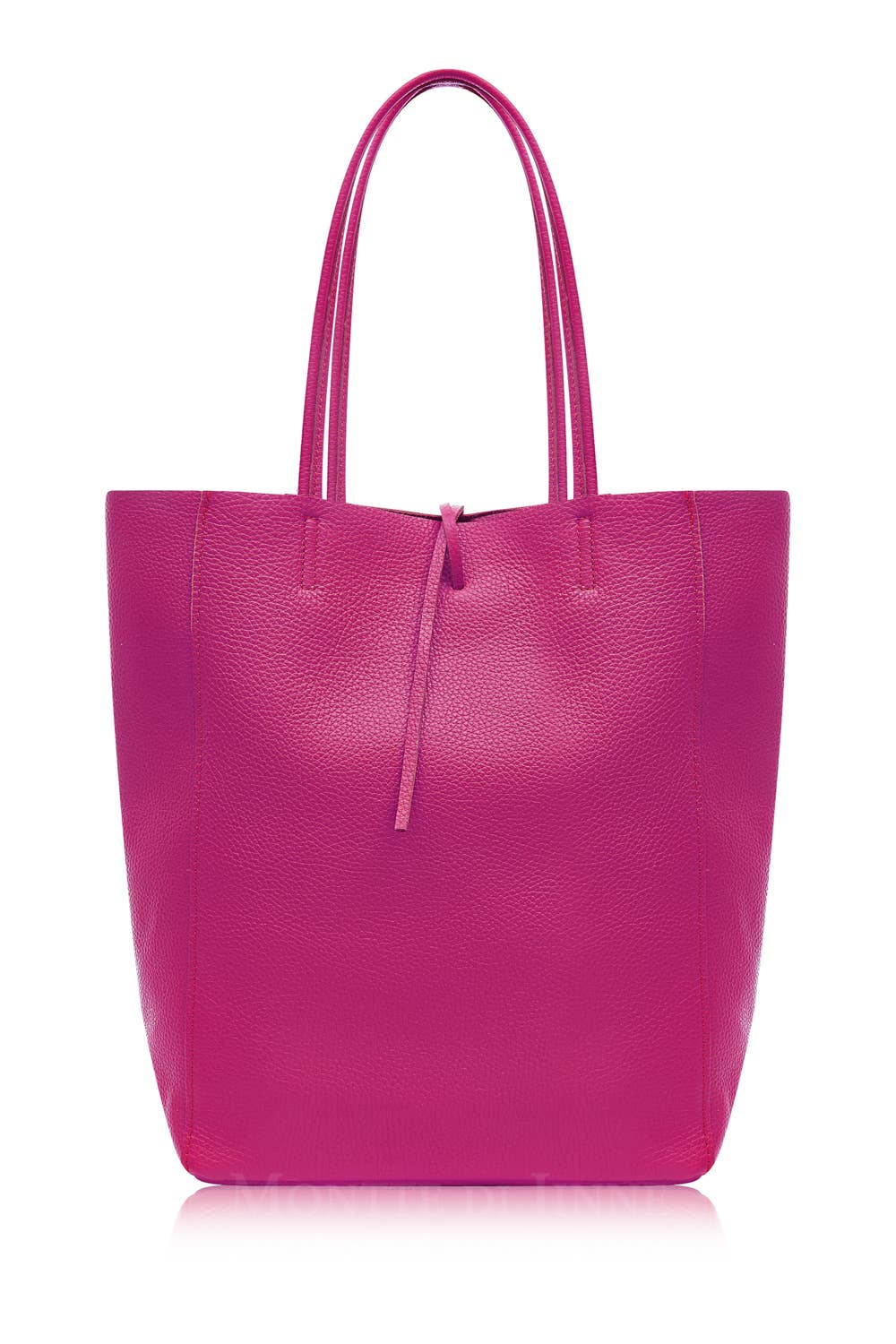 Italian Genuine Leather Large Shopper Tote Shoulder Handbag: Silver