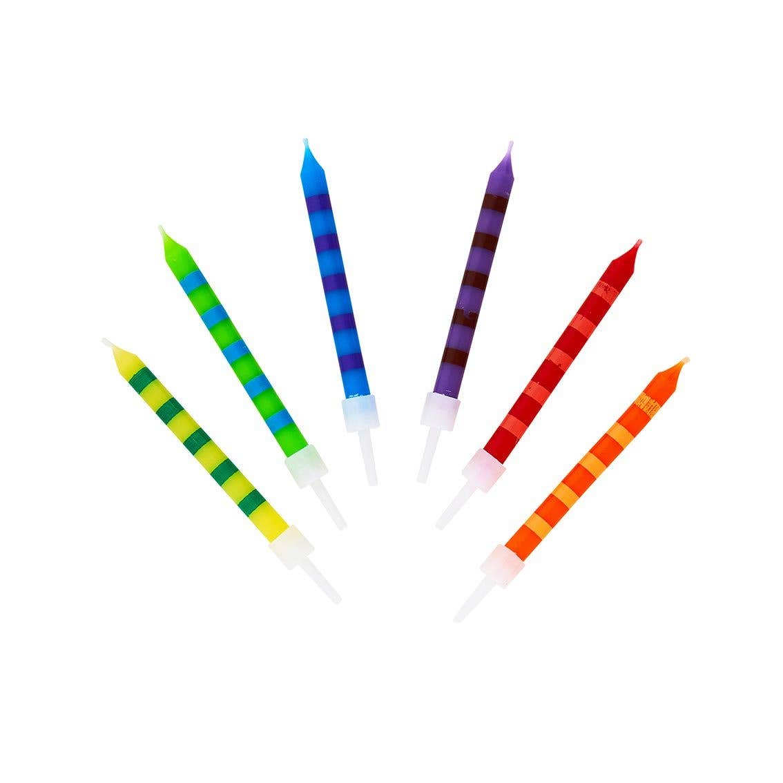 Striped Birthday Candles | 24 Pack |
