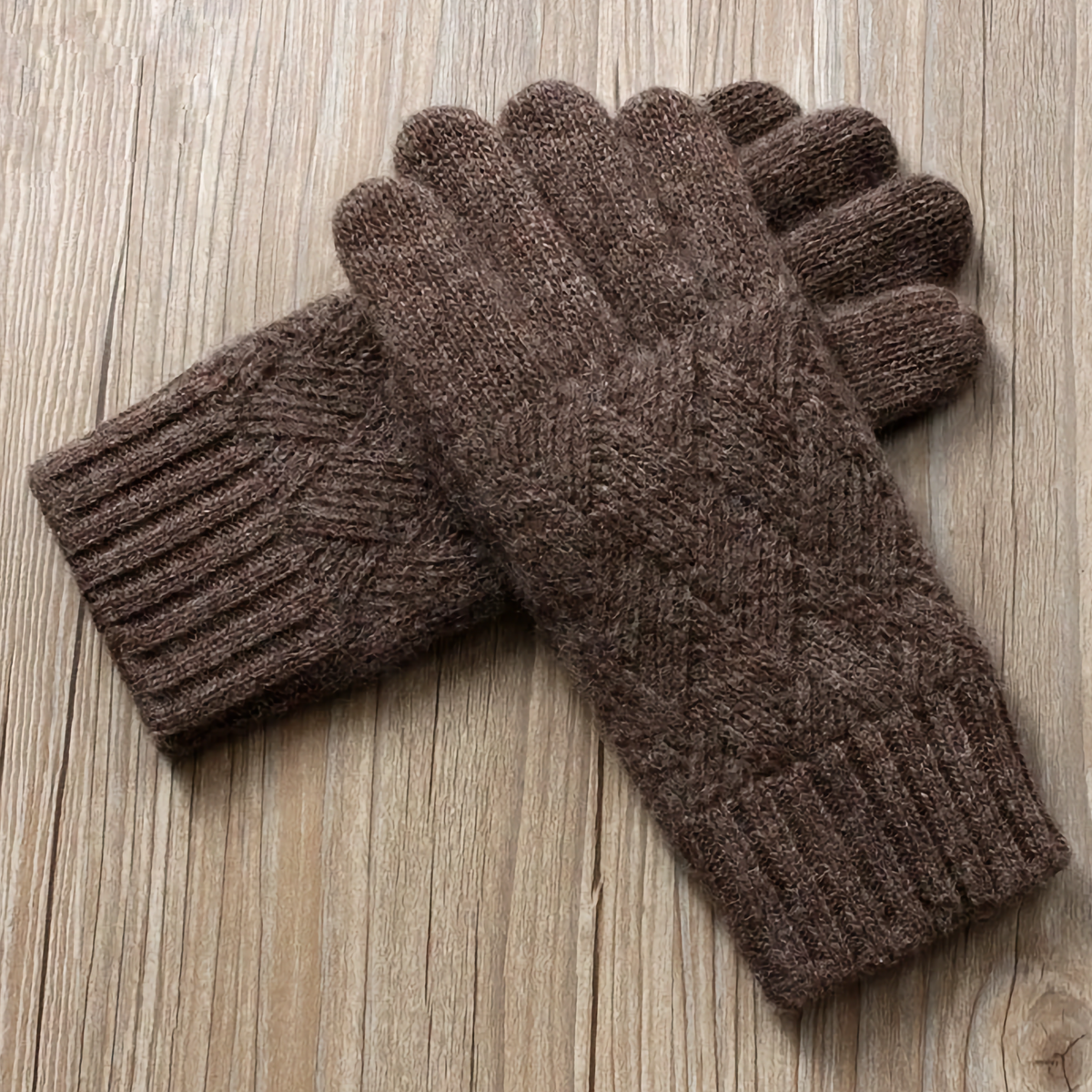 Double-Layered Wool Gloves for Men - Touchscreen Friendly: No.4