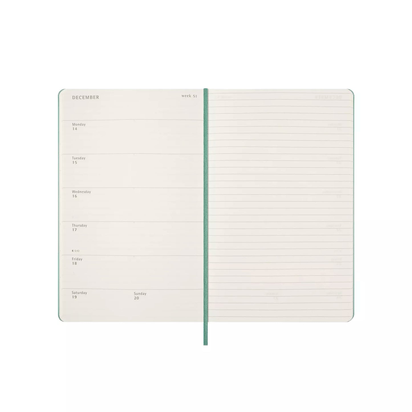 Moleskine 18 Month Daily Diary /Planner 2026-27 - Sage Green