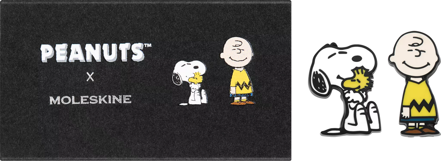 Moleskine Ltd. Ed. Peanuts Double Pin Set: Snoopy & Charlie