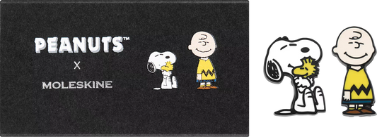 Moleskine Ltd. Ed. Peanuts Double Pin Set: Snoopy & Charlie