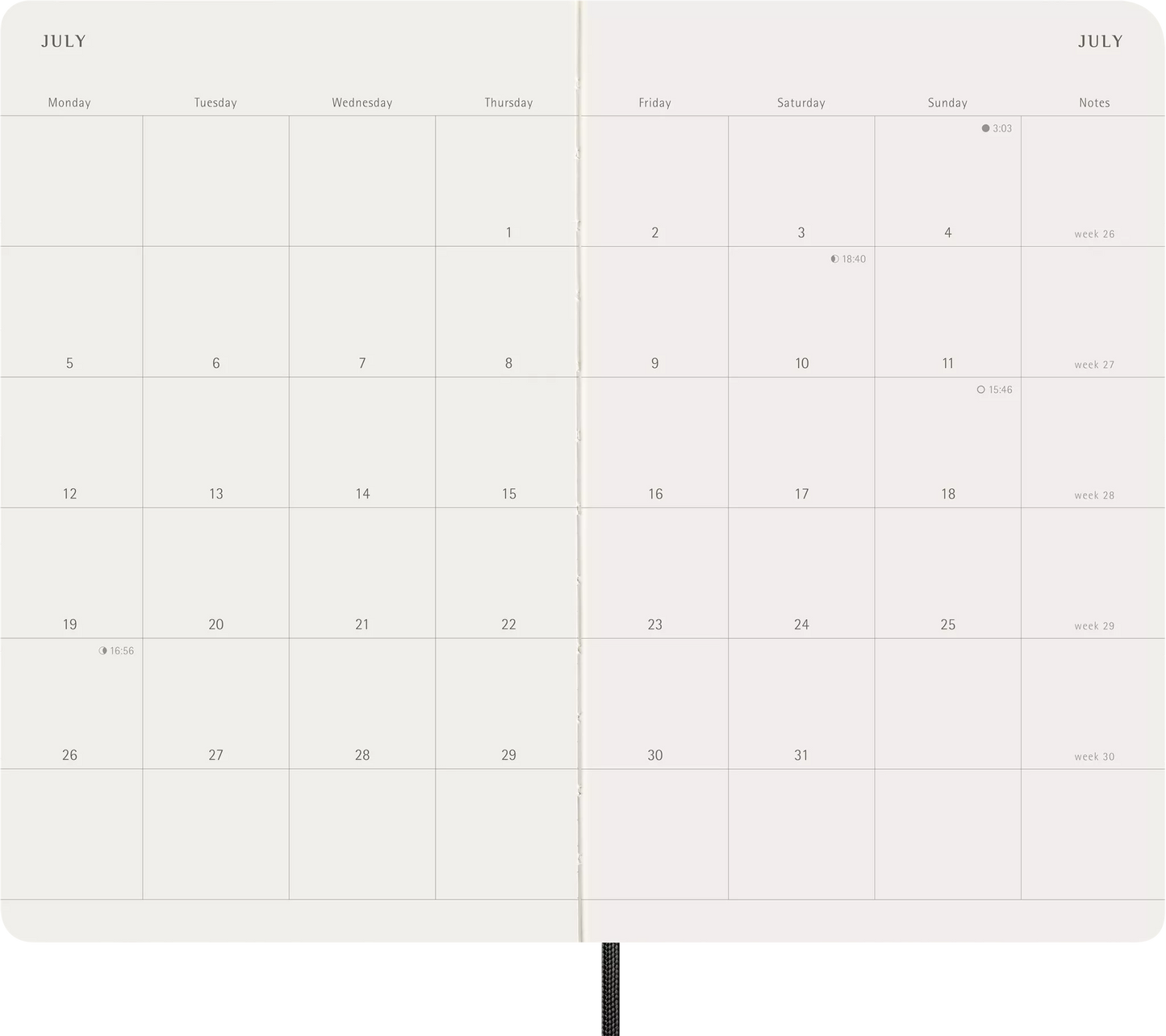 Moleskine Monthly Diary /Planner 2027 - Black