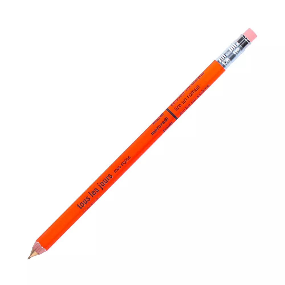 Tous Les Jours Mechanical Pencil with Eraser - Orange