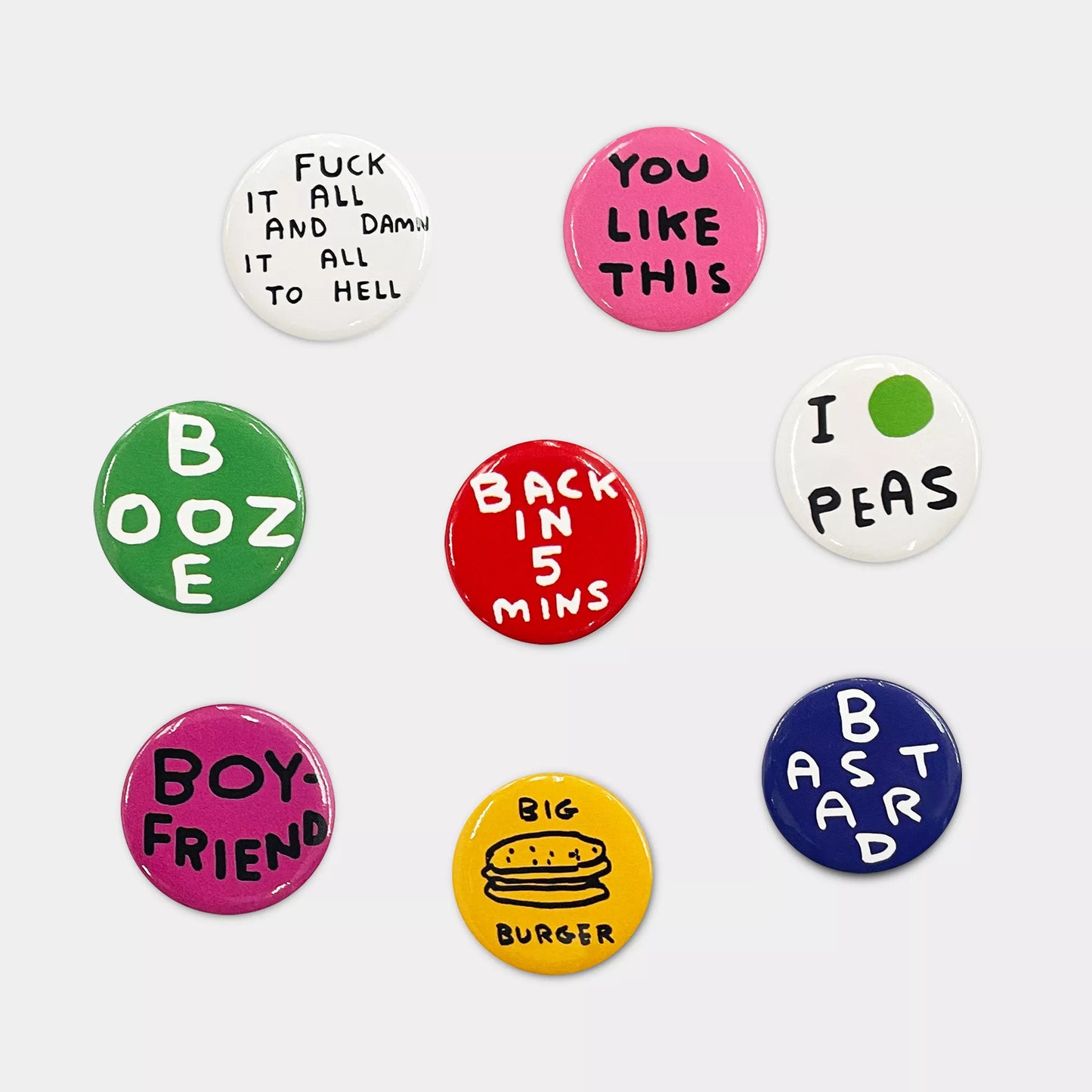 Badge Set 1 - David Shrigley