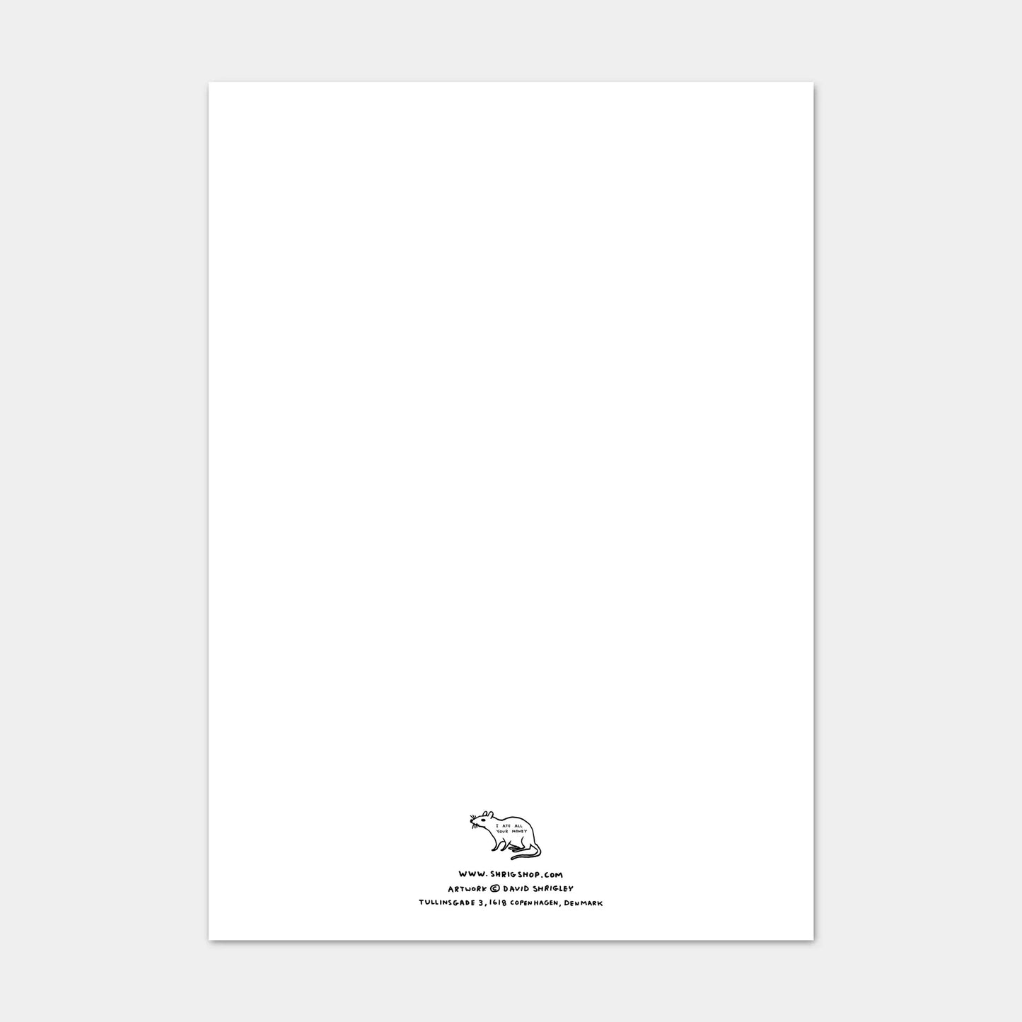 A5 Greetings Card Stop Panicking - David Shrigley