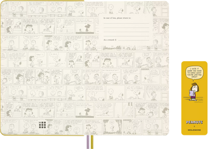 Peanuts Boxed Large Ruled Hardcover Notebook, Stickers, Bookmark & Patch- Moleskine