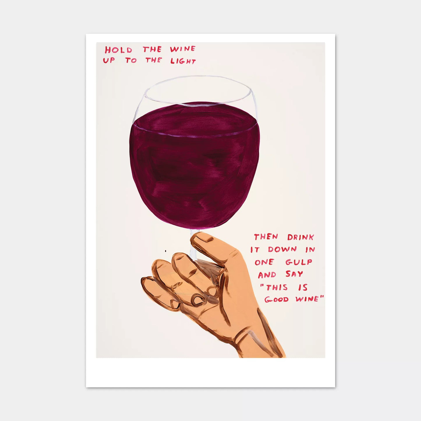 A5 Postcard Hold Wine - David Shrigley