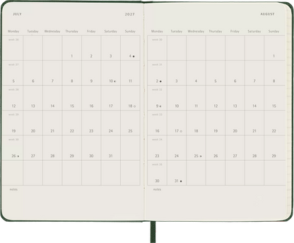 Moleskine 12 Month Daily Diary /Planner 2027 - Myrtle Green