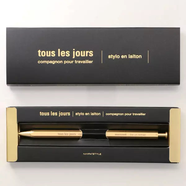 Tous Les Jour Gel Brass Pen - Gold