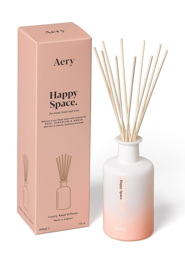 Happy Space Reed Diffuser - Rose Geranium and Amber