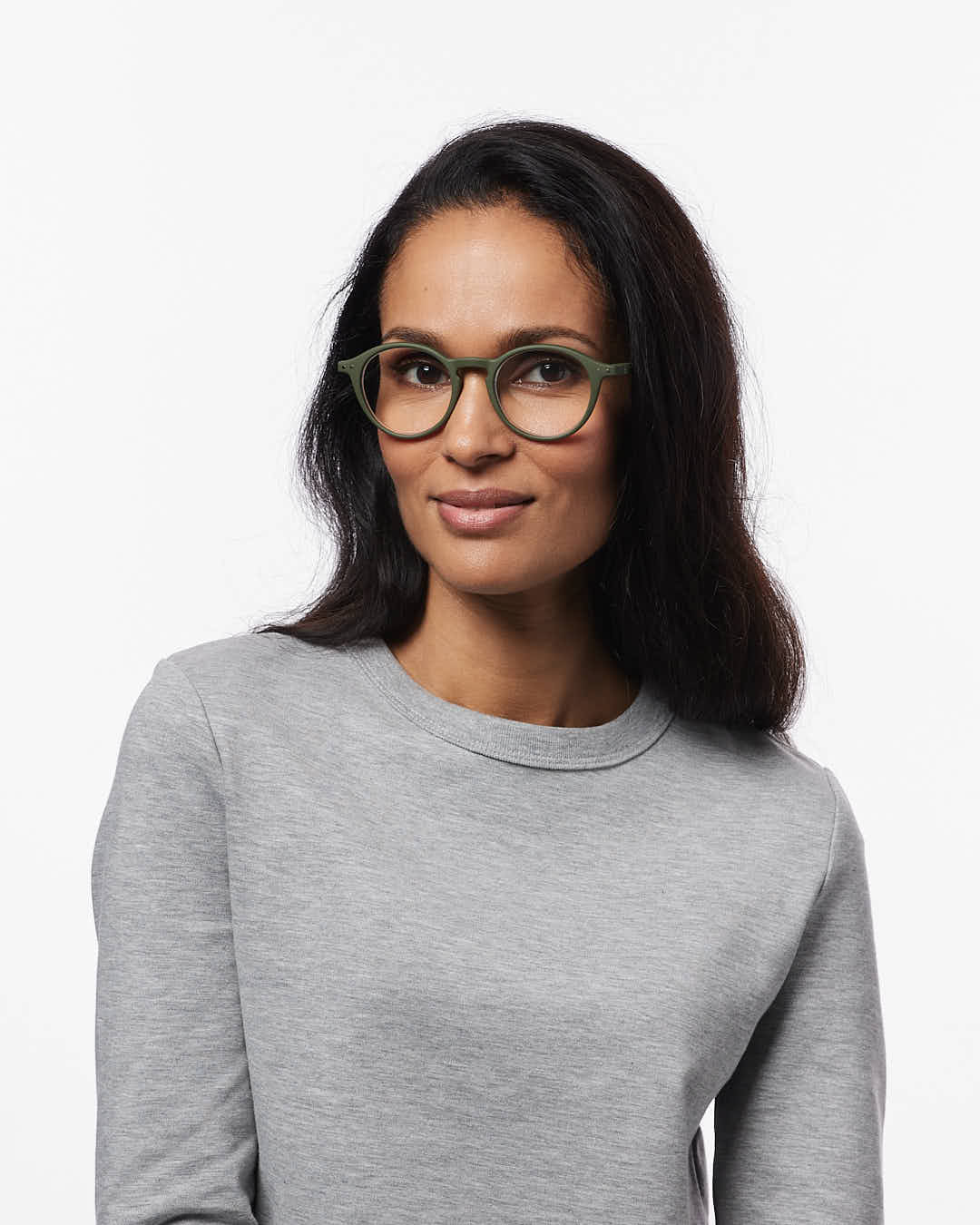 Unisex Reading Glasses - Style D - Kaki Green +1.5
