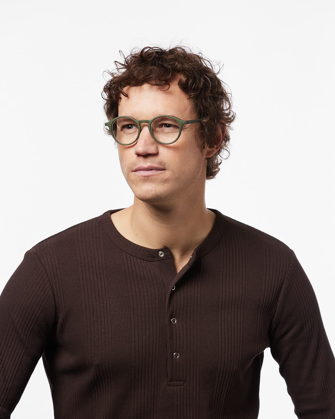Unisex Reading Glasses - Style D - Kaki Green +1.5