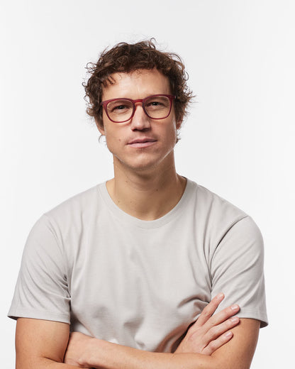 Unisex Reading Glasses - Style E - Cherry Red +2